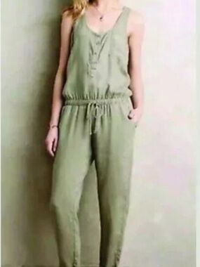 cloth & stone x Anthropologie Moss greenSleeveless Jumpsuit, XS
